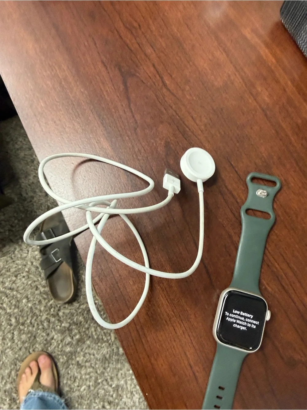 Apple Watch with Olive Green Sport Band - Smartwatch
